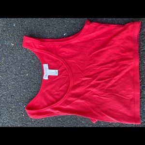 Simple red crop top